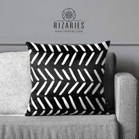 Thumbnail for SuperSoft White & Black Uneven Throw Pillow