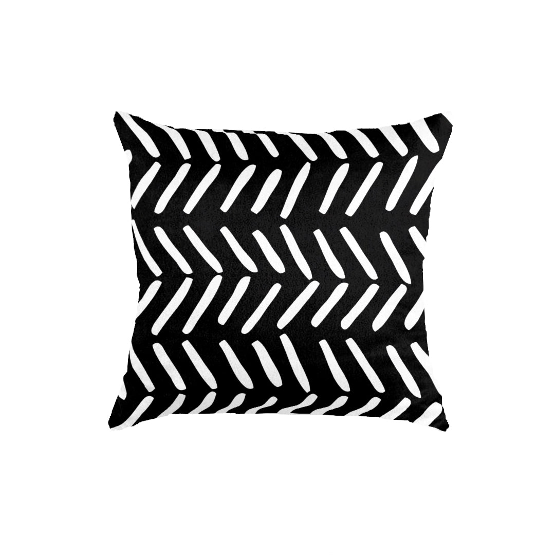 SuperSoft White & Black Uneven Throw Pillow