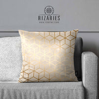 Thumbnail for SuperSoft Beige Cubes Throw Cushion