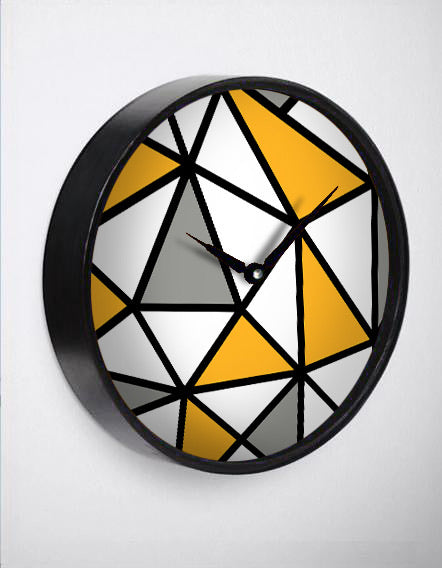 Yellow Geometric Wall Clock