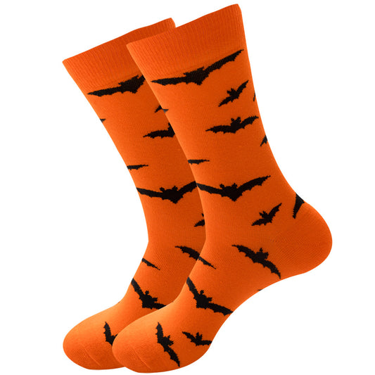 Black Batman on Orange Crazy Socks