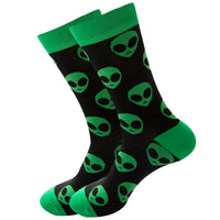 Thumbnail for Black & Green Alien Crazy Socks