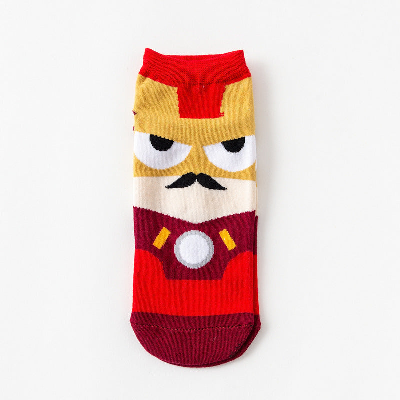 Angry Face on Red Low Cut Crazy Socks