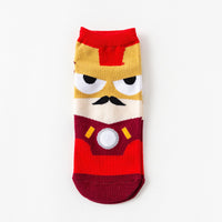 Thumbnail for Angry Face on Red Low Cut Crazy Socks