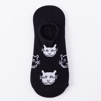 Thumbnail for Black & White Cat Low Cut Crazy Socks