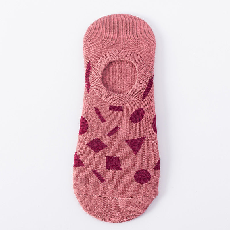 Lite Pink Geometric Low Cut Crazy Socks
