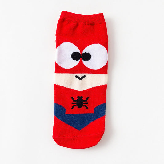 Spider on Red Low Cut Crazy Socks