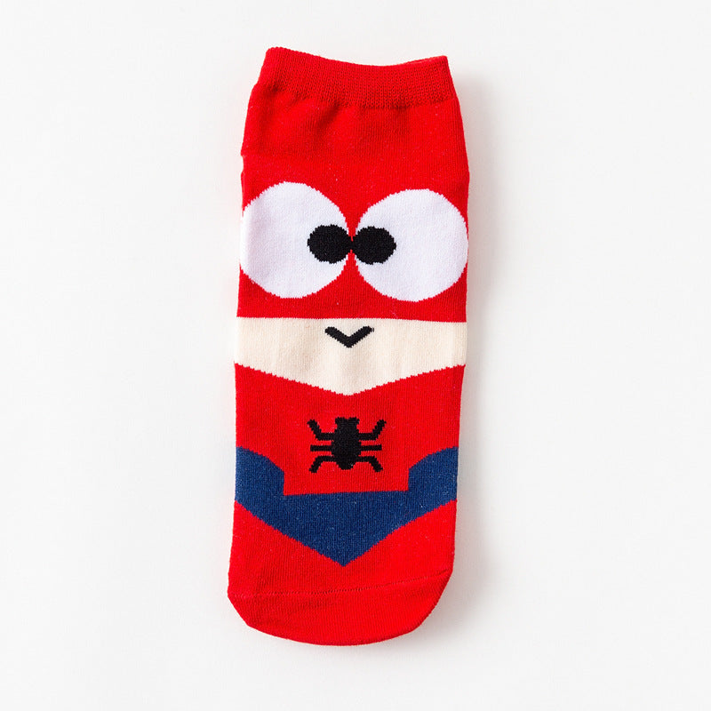 Spider on Red Low Cut Crazy Socks