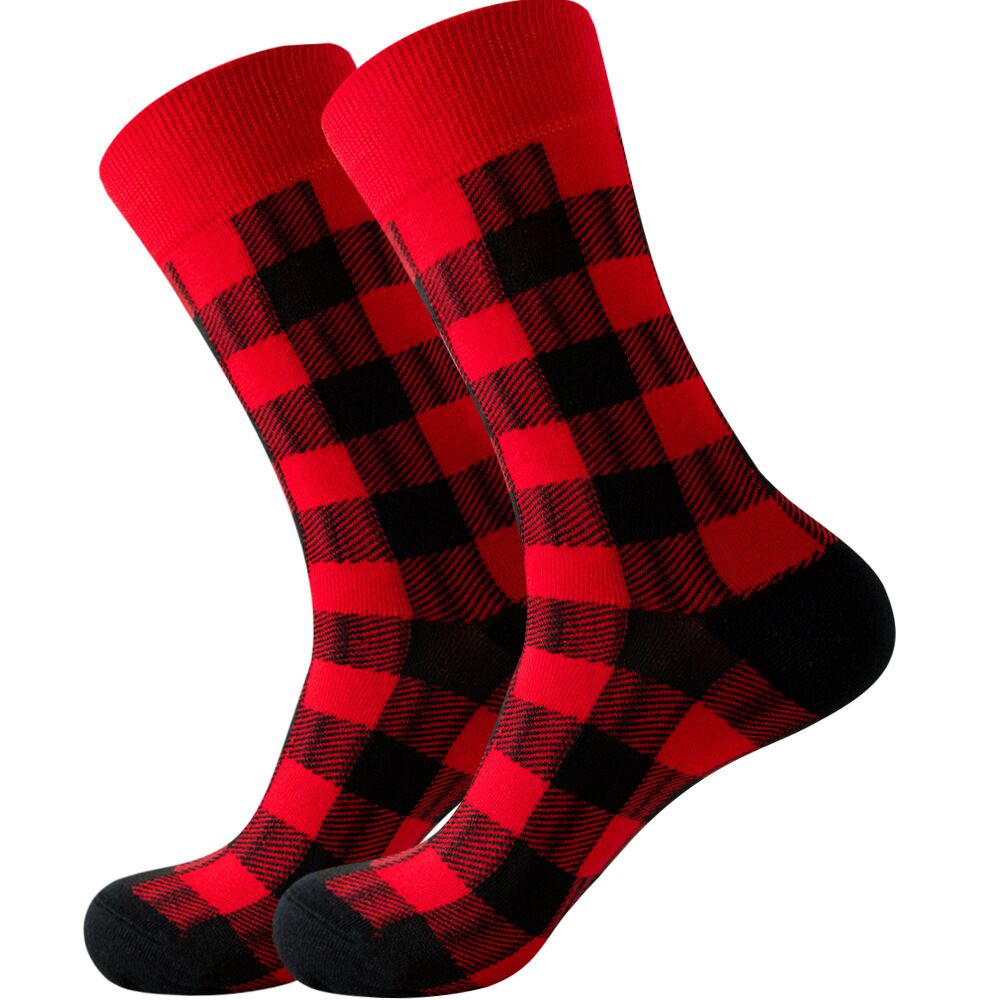 Red & Black Abstract Crazy Socks