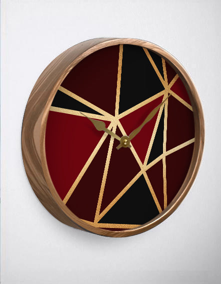 Burgundy Metallic Wall Clock