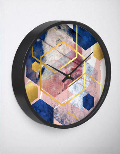 Pink Abstract Wall Clock