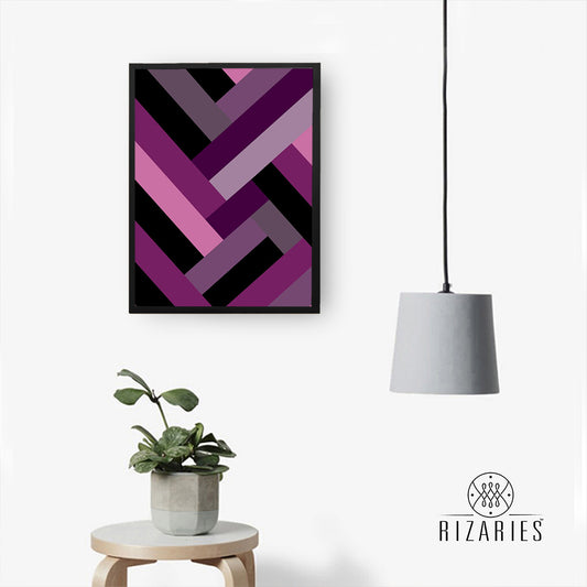 Purple Lines Handmade Canvas Painting