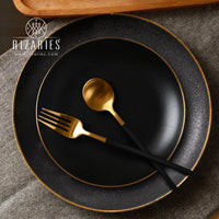 Thumbnail for Rough Style Black & Gold Porcelain Plates