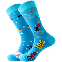 Thumbnail for Snow on Blue Crazy Socks