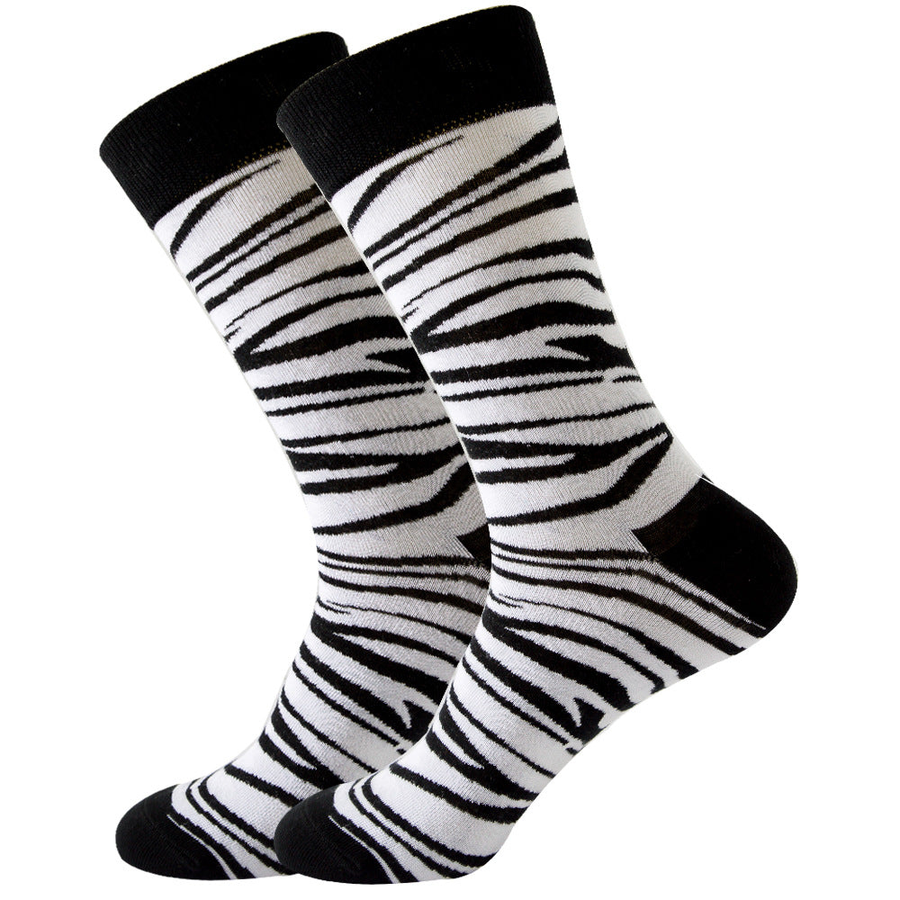 Black & White Zebra Pattern Crazy Socks