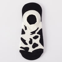 Thumbnail for White & Black Abstract Low Cut Crazy Socks