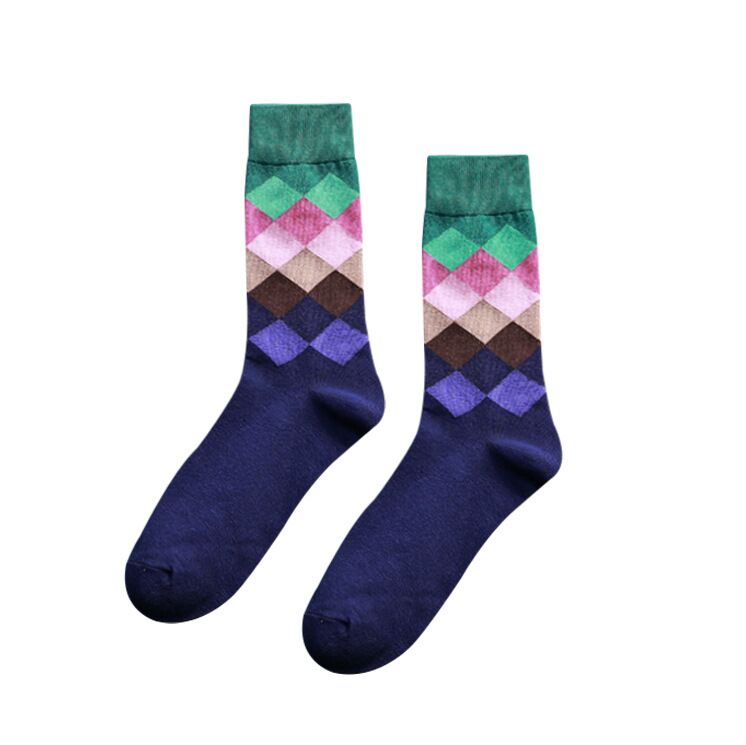 Lite Blue & Green Diamond Crazy Socks