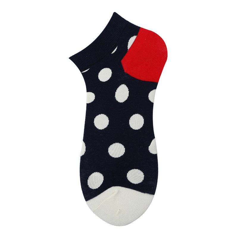 White Polka Dots Ankle Crazy Socks