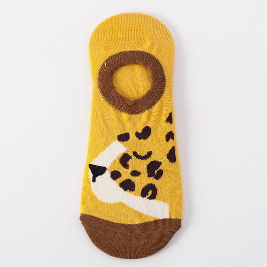 Yellow & Brown Low Cut Crazy Socks