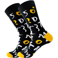 Thumbnail for Number on Black Yellow Crazy Socks