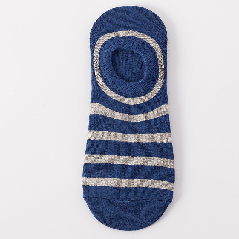 Lite Grey & Blue Low Cut Crazy Socks