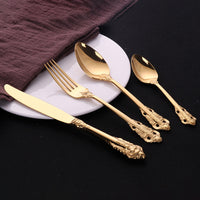 Thumbnail for Carving Gold Cutlery Set