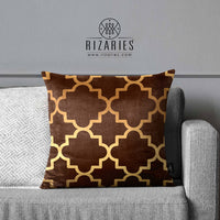 Thumbnail for SuperSoft Brown Quatrefoil Throw Pillow