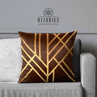 Thumbnail for SuperSoft Brown Art Deco Throw Pillow