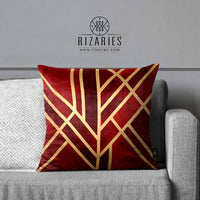 Thumbnail for SuperSoft Burgundy Art Deco Throw Pillow