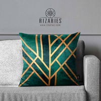 Thumbnail for SuperSoft Emerald Art Deco Throw Pillow