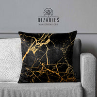 Thumbnail for SuperSoft Black & Yellow Gold Throw Cushion