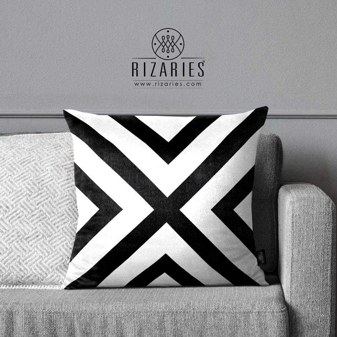 SuperSoft Black Geo Throw Pillow