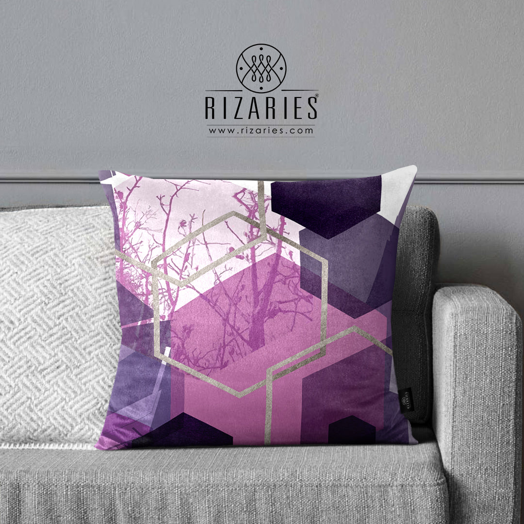 SuperSoft Purple & Silver Throw Pillow