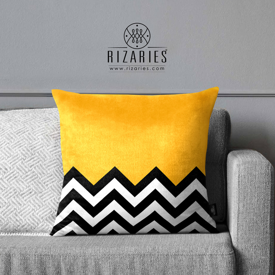 SuperSoft Black & White Waves Cushion Cover