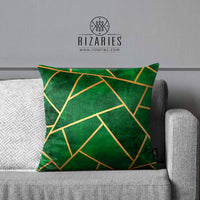 Thumbnail for SuperSoft Green Geo Throw Cushion
