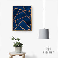 Thumbnail for Navy & Copper Geo Handmade Canvas Painting