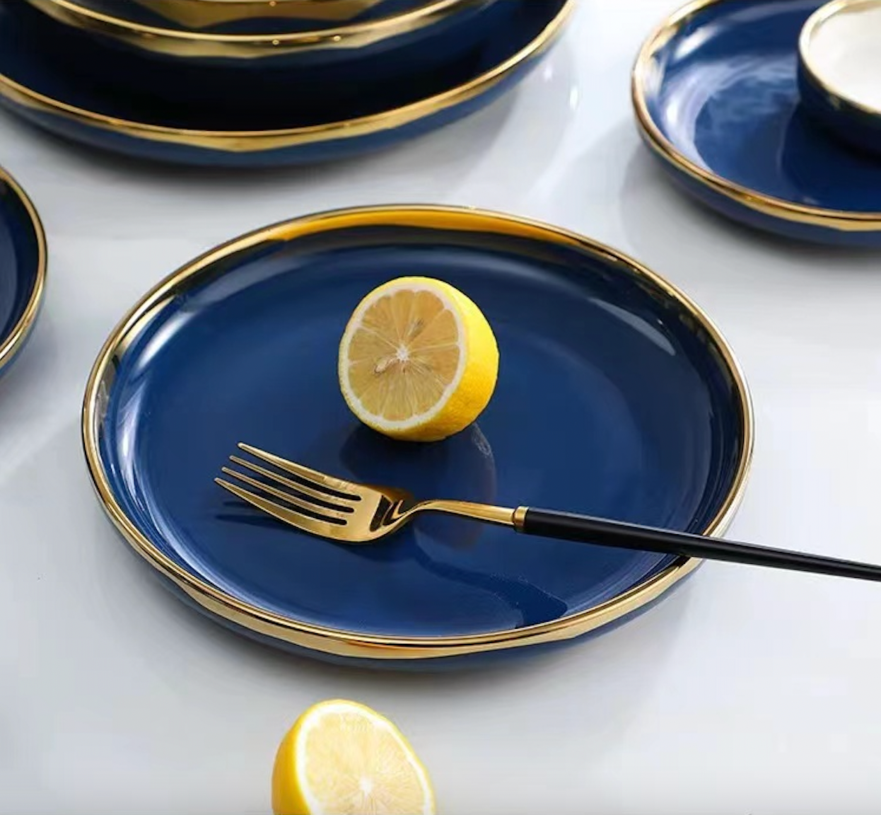 Blue & Gold Porcelain Plate