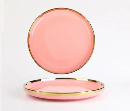 Pink & Gold Porcelain Plate