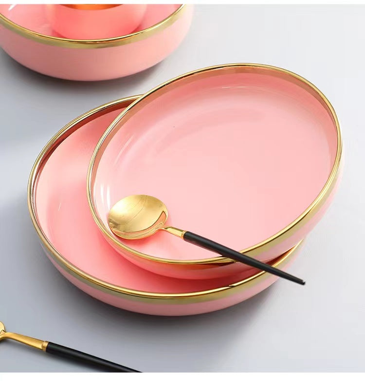 Pink & Gold Porcelain Plate