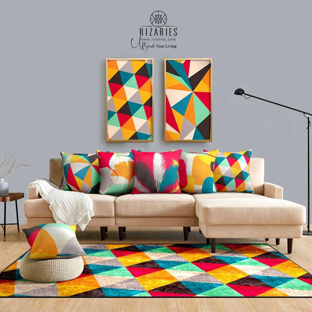 Colorful Cubes Series Throw Pillow Set of 6