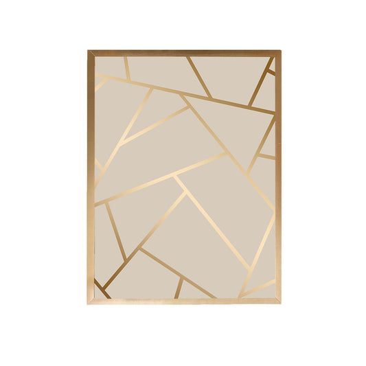 Beige Geometric Handmade Canvas Painting