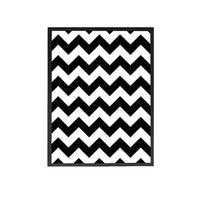 Thumbnail for Black & White ZIG-ZAG Handmade Canvas Painting