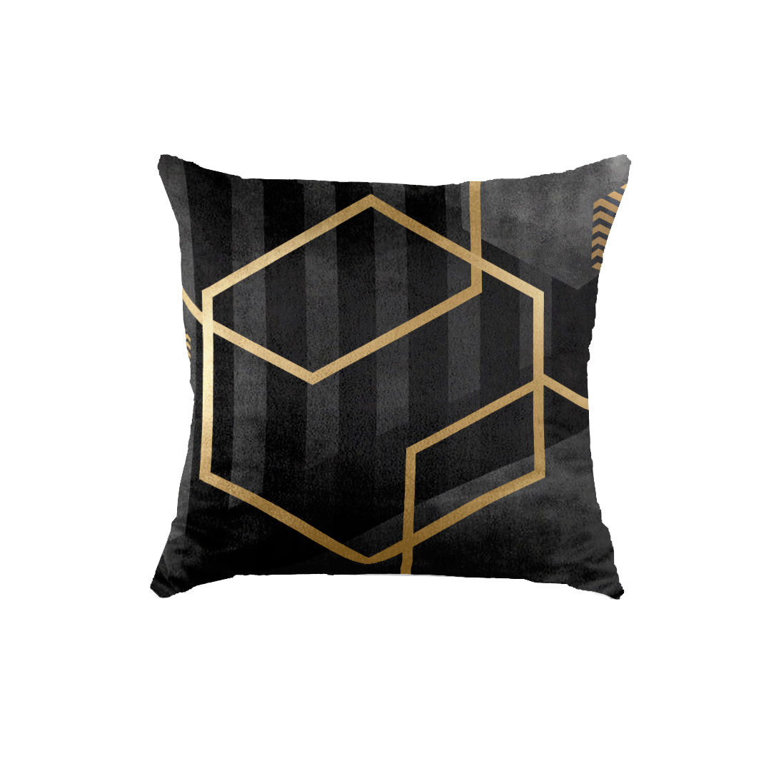 SuperSoft Black Grey Abstract Throw Cushion