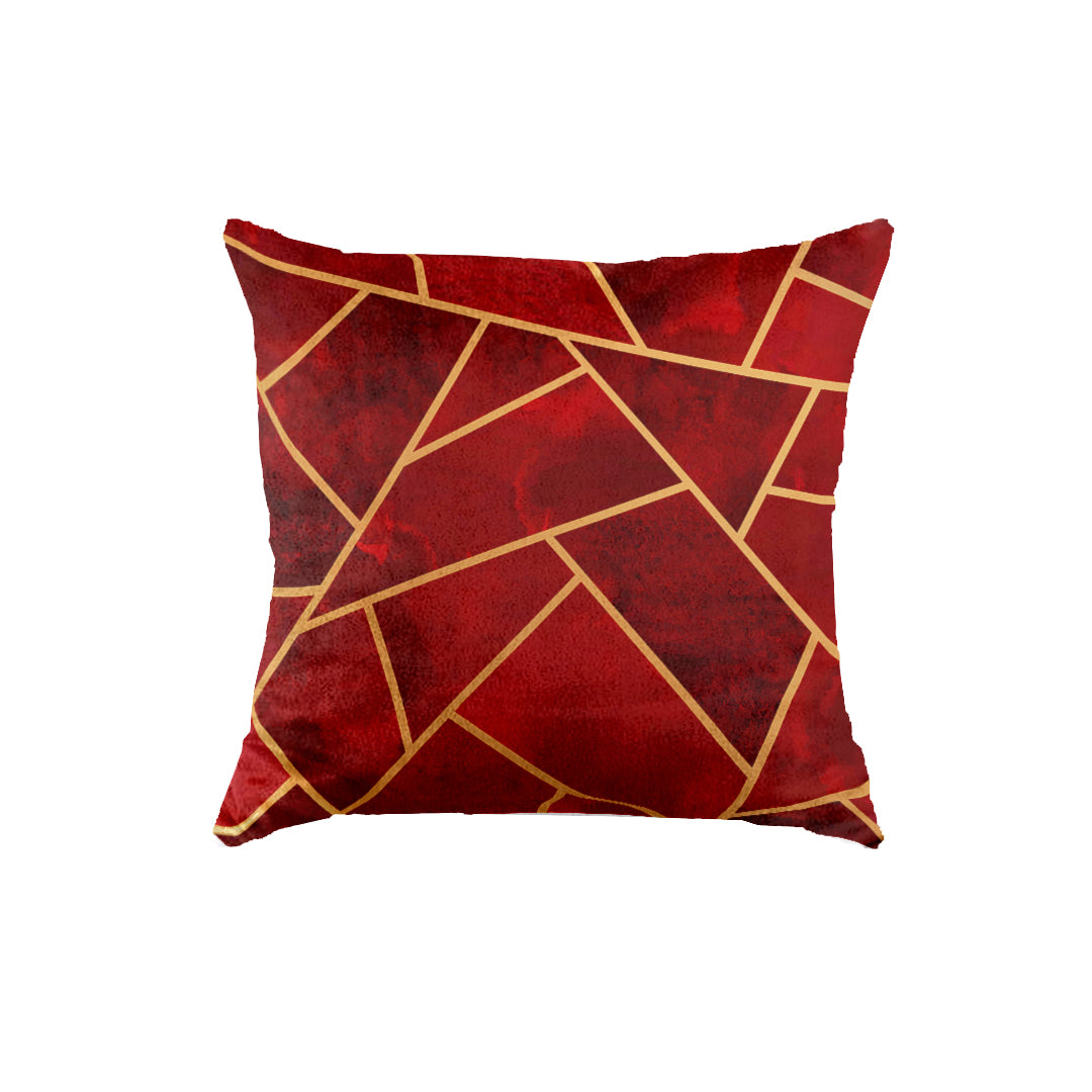 SuperSoft Maroon & Gold Geo Throw Pillow