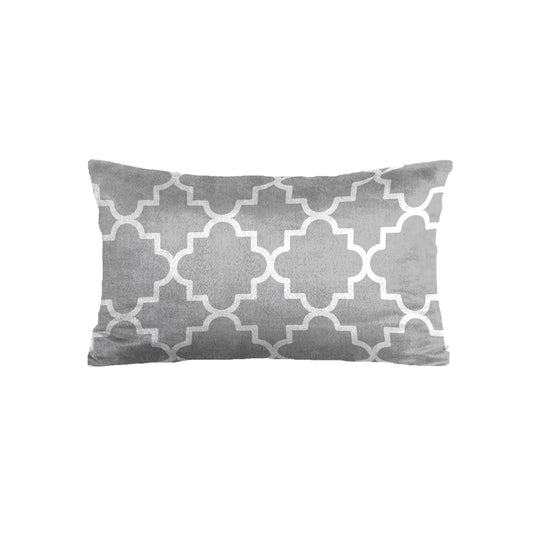 SuperSoft Grey & White Quatrefoil Rectangle