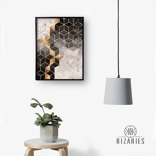 Smoky Cubes Handmade Canvas Painting