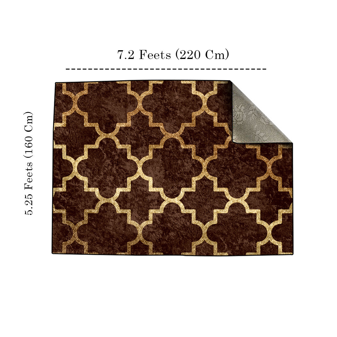 Brown Quatrefoil Centerpiece (Rug)