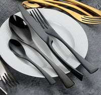 Thumbnail for Modern Shiny Black Cutlery Set