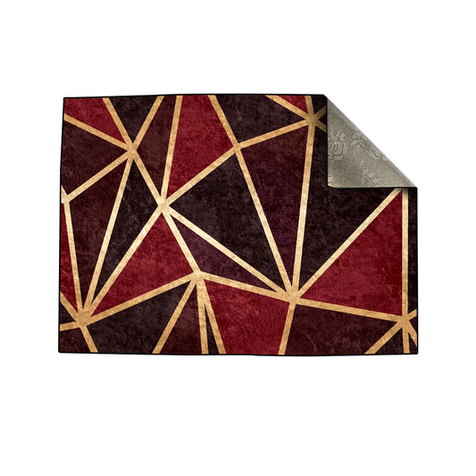 Burgundy Geo Metallic Centerpiece (Rug)