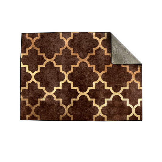 Brown Quatrefoil Centerpiece (Rug)